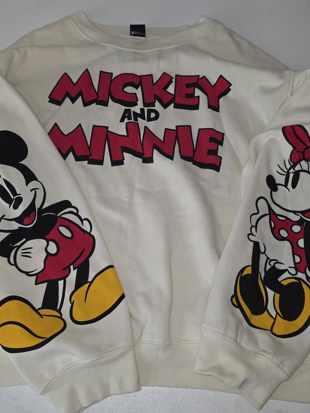 Disney Cream Sweatshirt with Mickey & Minnie Graphic
